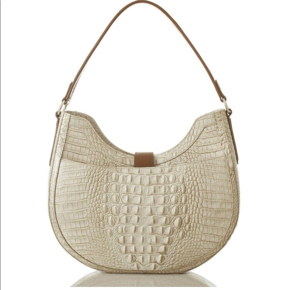 SALE💥💥NEW‎ BRAHMIN BETHANY LIMESTONE OLETA SHOULDER BAG CROC-EMBOSSED SATCHEL - Picture 4 of 9